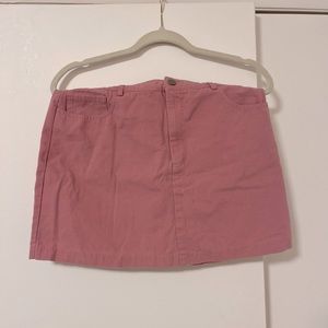 Pink Denim Skirt